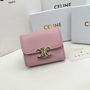 셀린느 CELINE 샤이니 카프스킨 카드 지갑 라이트 핑크